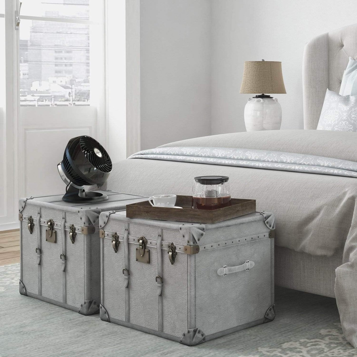 Whole Room Air Circulator, Small Fan with 3 Speeds, Adjustable Tilt, Easy to Clean, Quiet Fan for Home, Office, Bedroom, Black