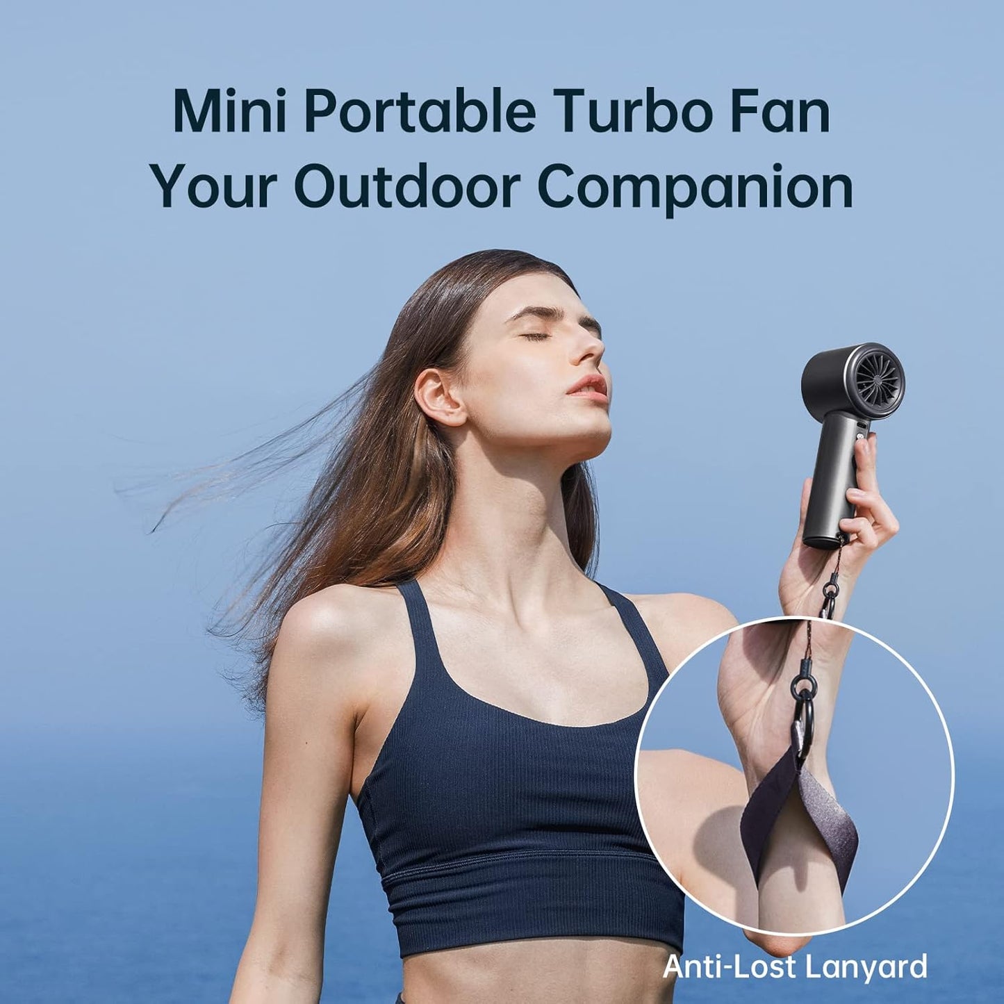 Portable Handheld Fan,Speed(1-100) Adjustable Turbo Mini Fan,5000mAh Battery Rechargeable Personal Fan with Metal Body,Digital Display,Gifts for Women Men Travel/Camping/Outdoor-Grey